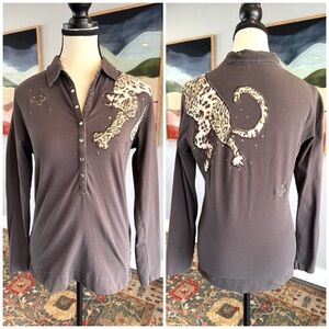 Daily Women Leopard Embroidered Fitted Top